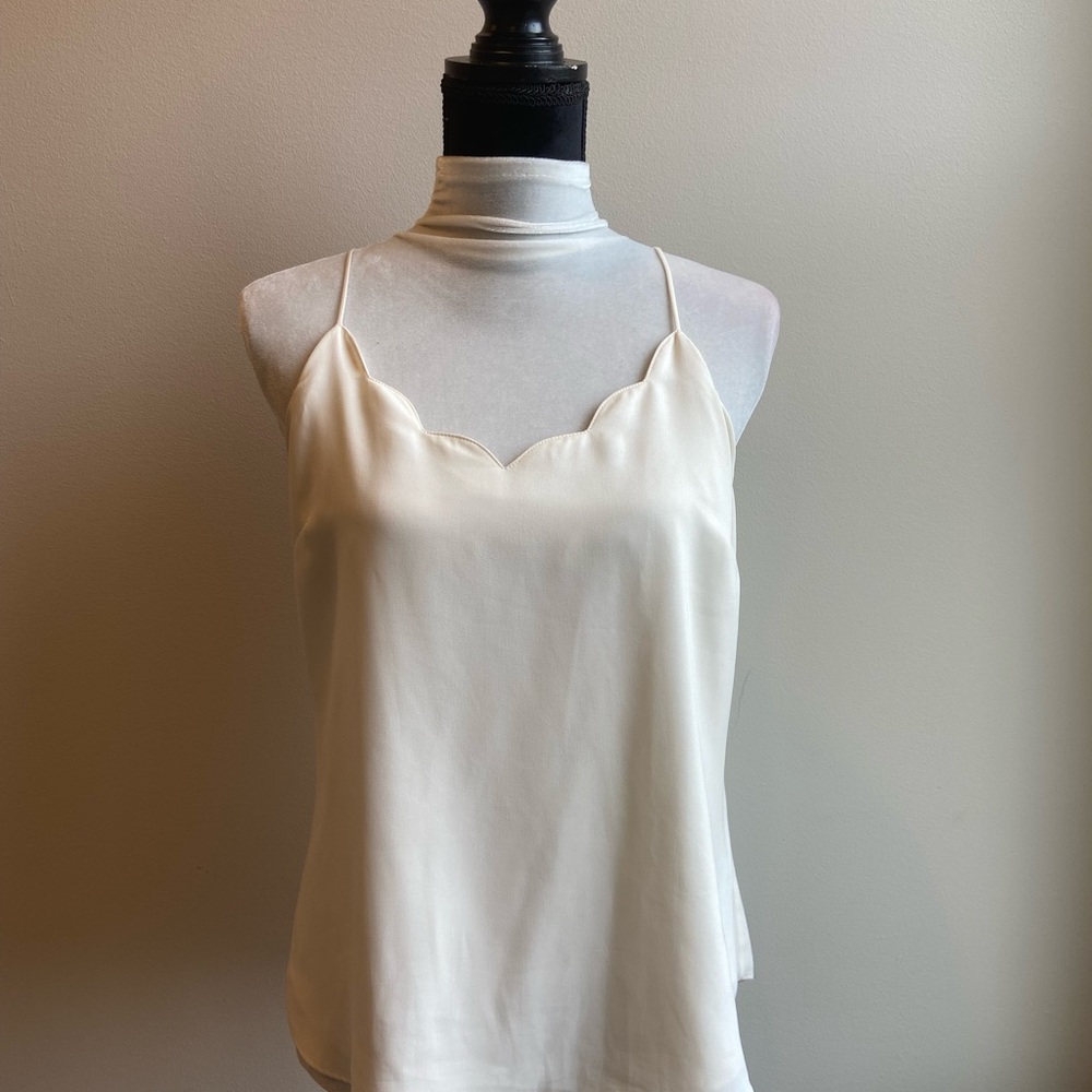 J. Crew scallop-neck cami. Cream. Size 6.